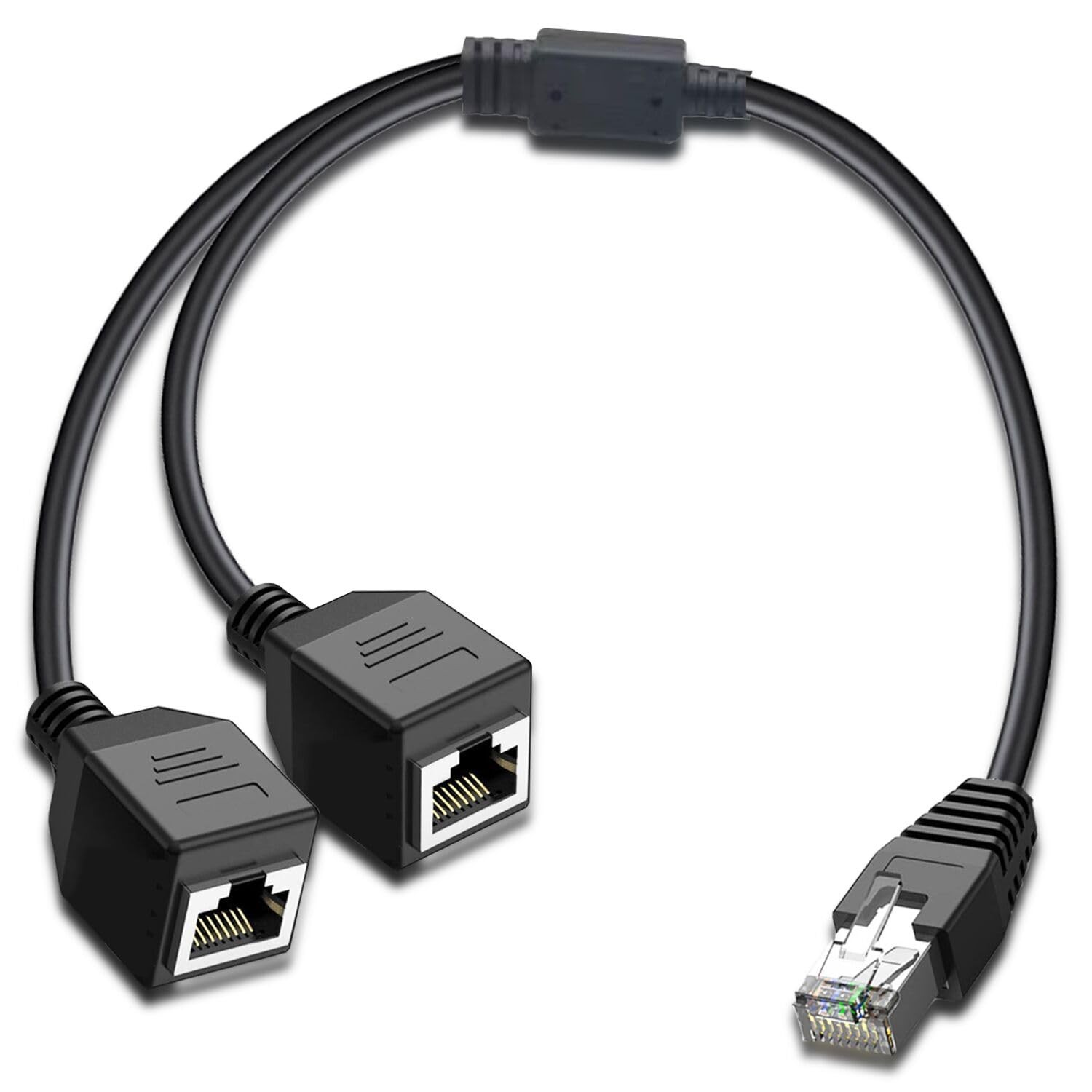 Reliable RJ45 Ethernet Splitter 1 Male to 2 Female for High-Speed Connection