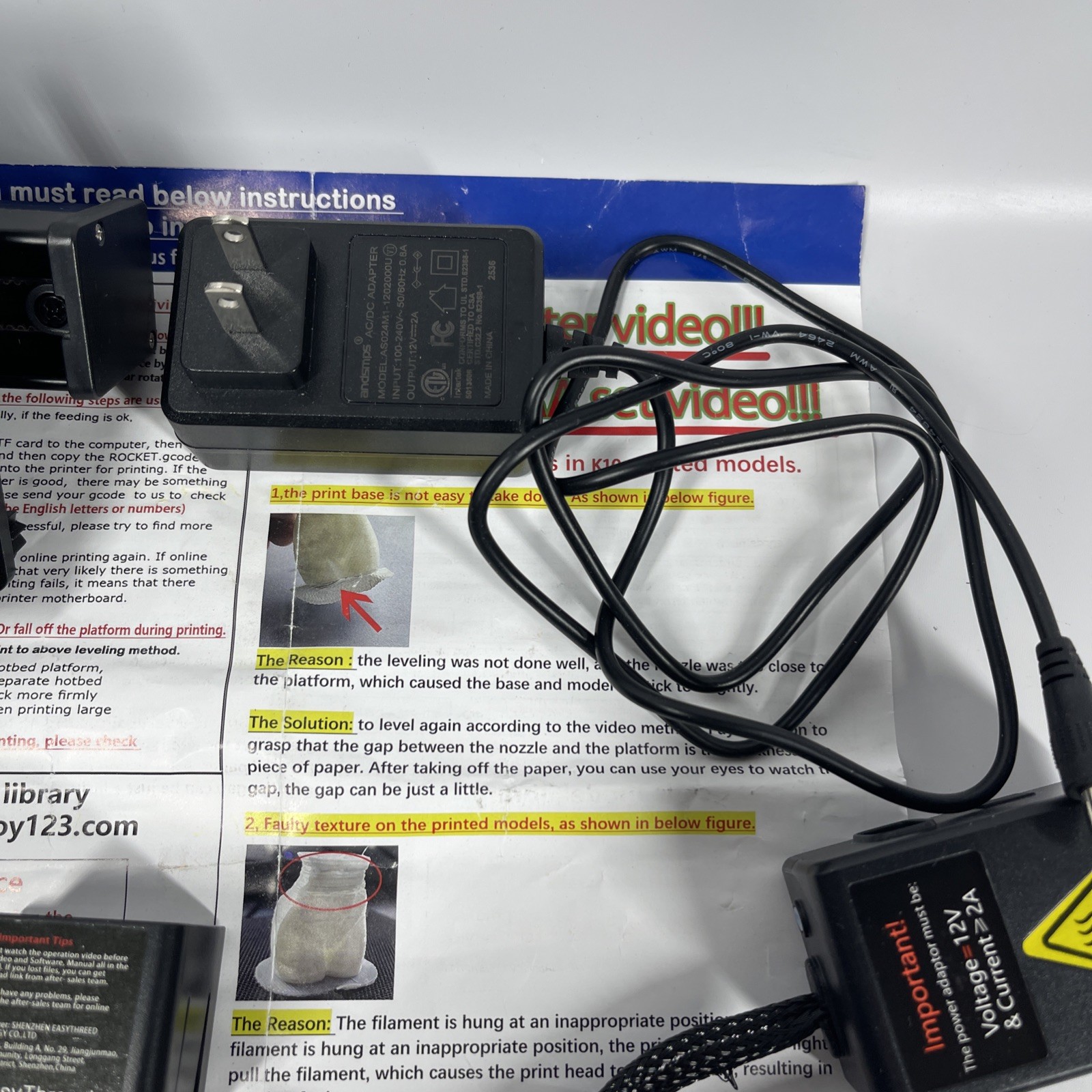 EasyThread K10 Mini 3D Printer Portable Desktop FDM Printing Untested-For parts