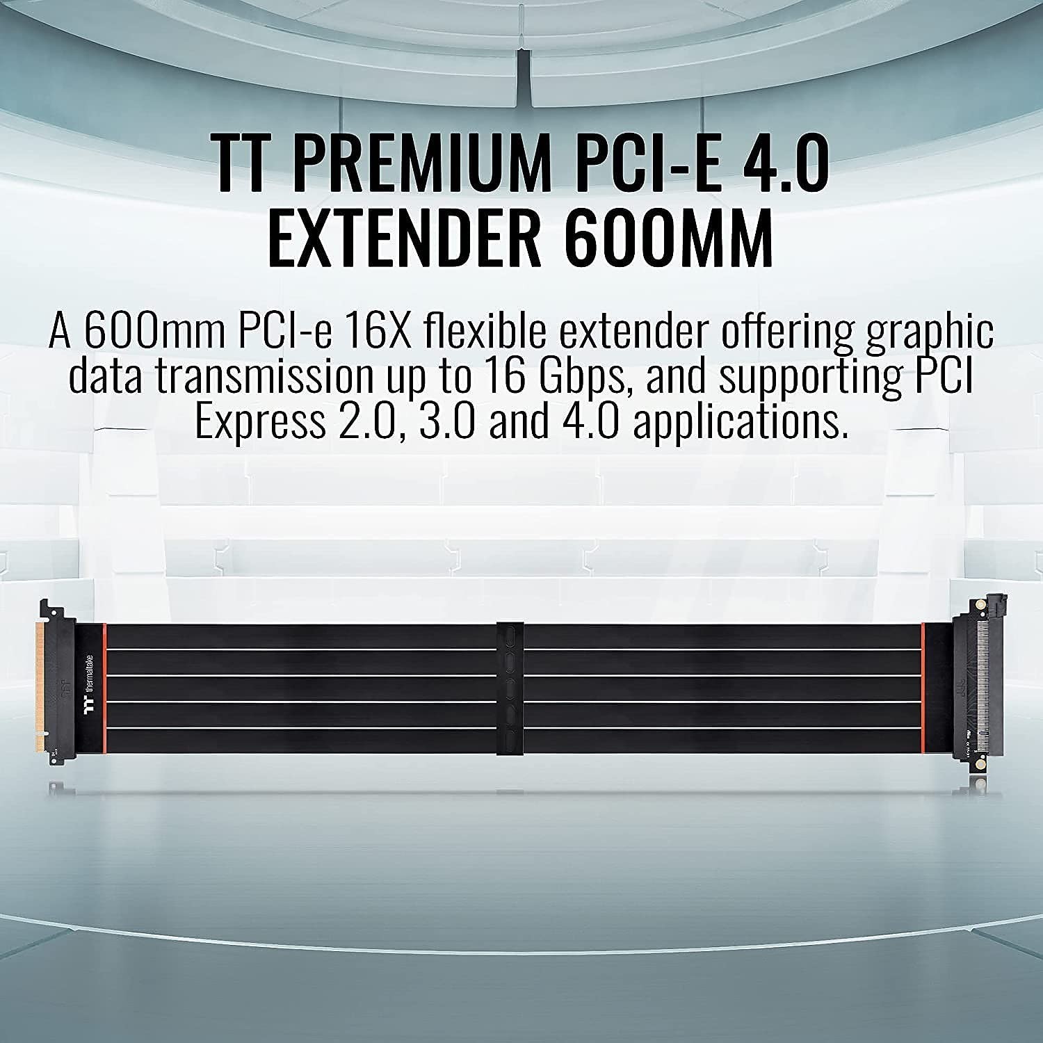 High-Speed PCI-E 4.0 Flexible Riser Cable Extender 600mm for Gaming PC Setup