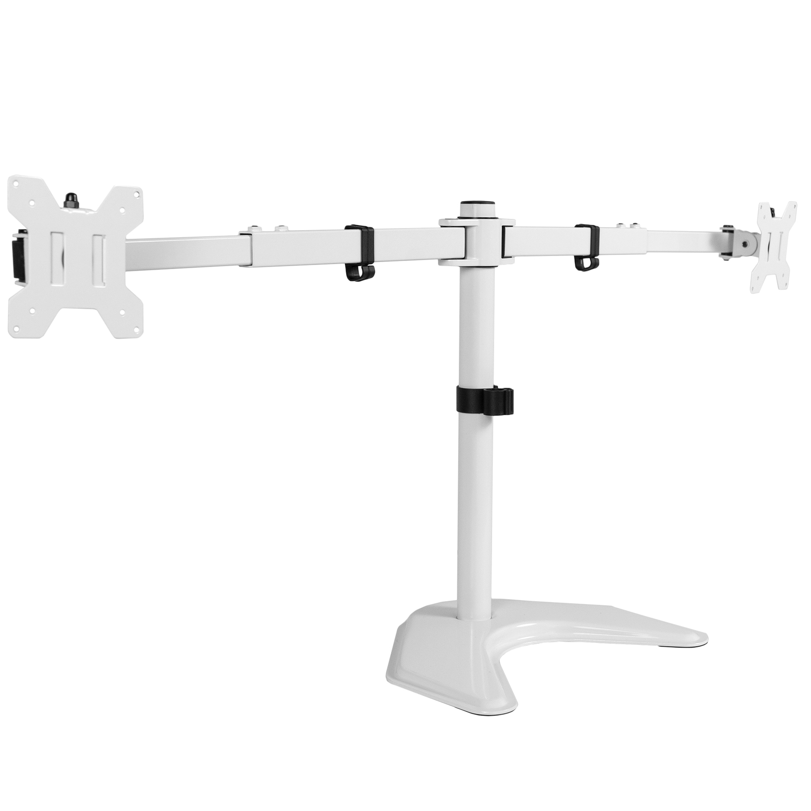 VIVO White Telescoping Dual Ultrawide 27″ to 38″ Monitor Freestanding Desk Stand