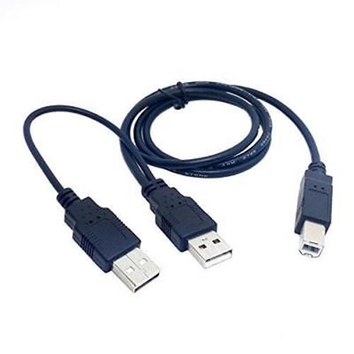 5x Dual USB 2.0 Male to Standard B Male Y Cable 80Cm for Printers Scanners NEW