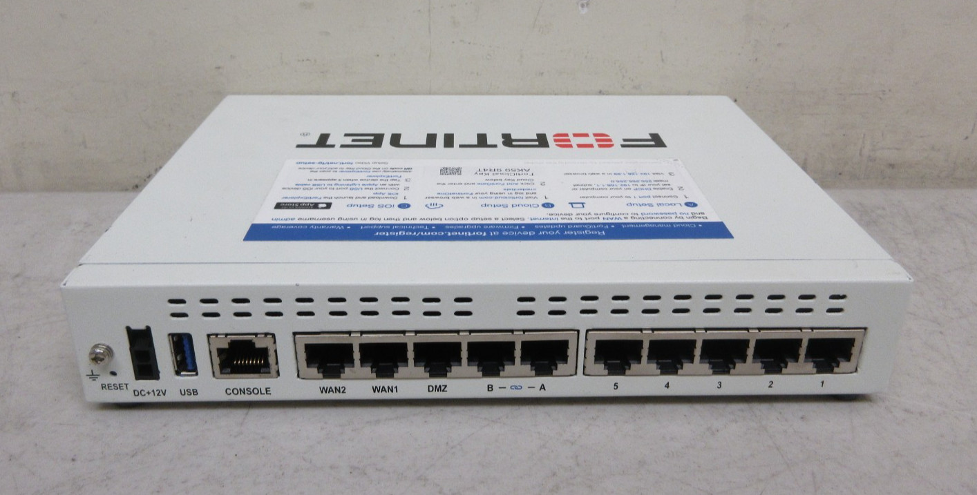 Fortinet FortiGate FG 60F Security Appliance P/N: FG-60F