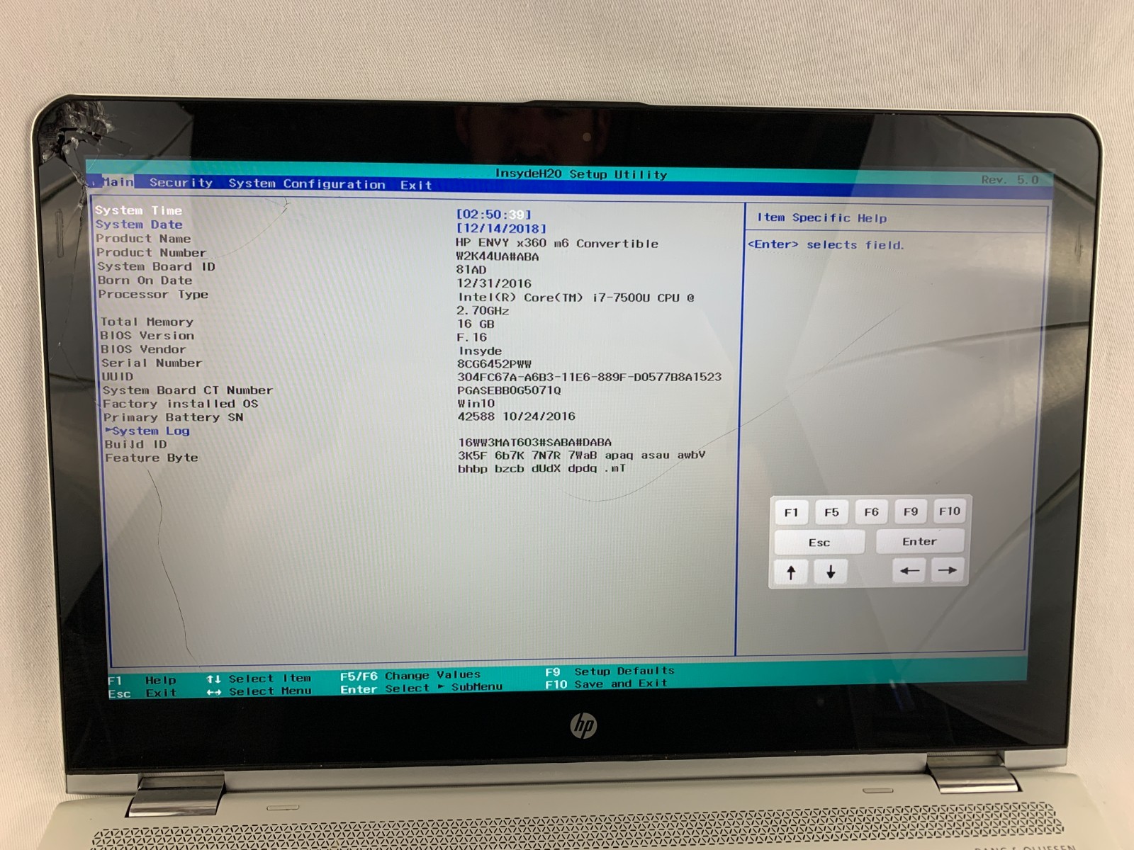 HP Envy x360 m6-aq105dx Intel Core i7-7500U For Parts/ Repairs, Cracked Screen