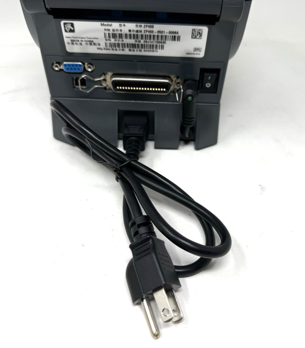 Zebra ZP450 Thermal Label Printer ZP450-0501-0006A ~ Works has crack Read Desc
