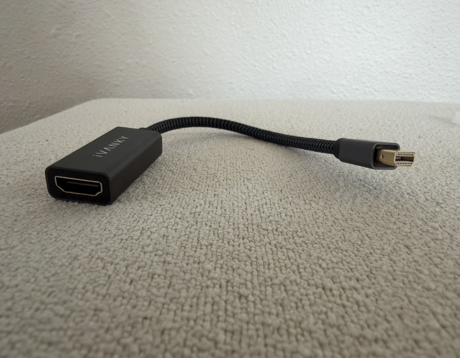 IVANKY Mini DisplayPort Male to HDMI Female Adapter, 1ft Braided, Black