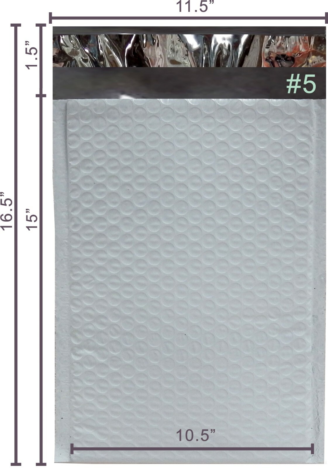 SuperPackage® 100 #5 10.5 X 15 Poly Bubble Mailers Padded Envelopes