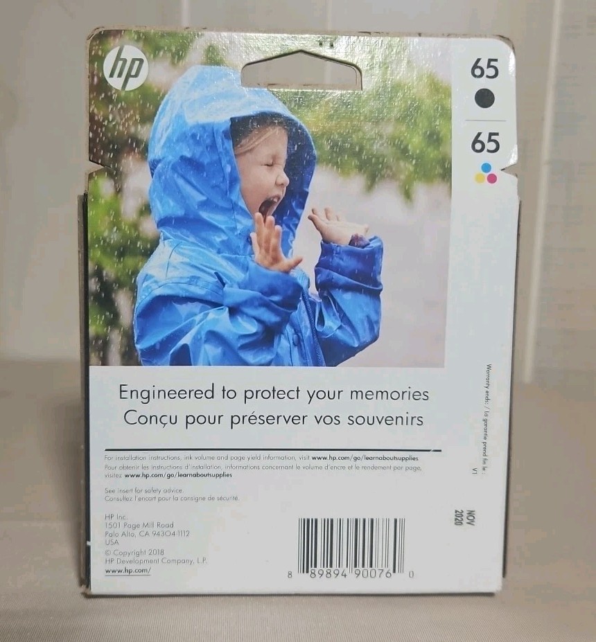 HP 65 (T0A36AN) Black & Tri-color Original Ink Cartridges November 2020 Sealed