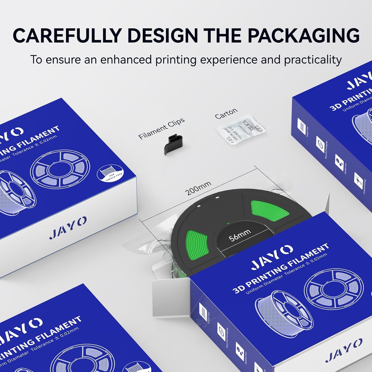JAYO 10KG 1.75mm PETG Filament 3D Printer Consumables High Toughness Black