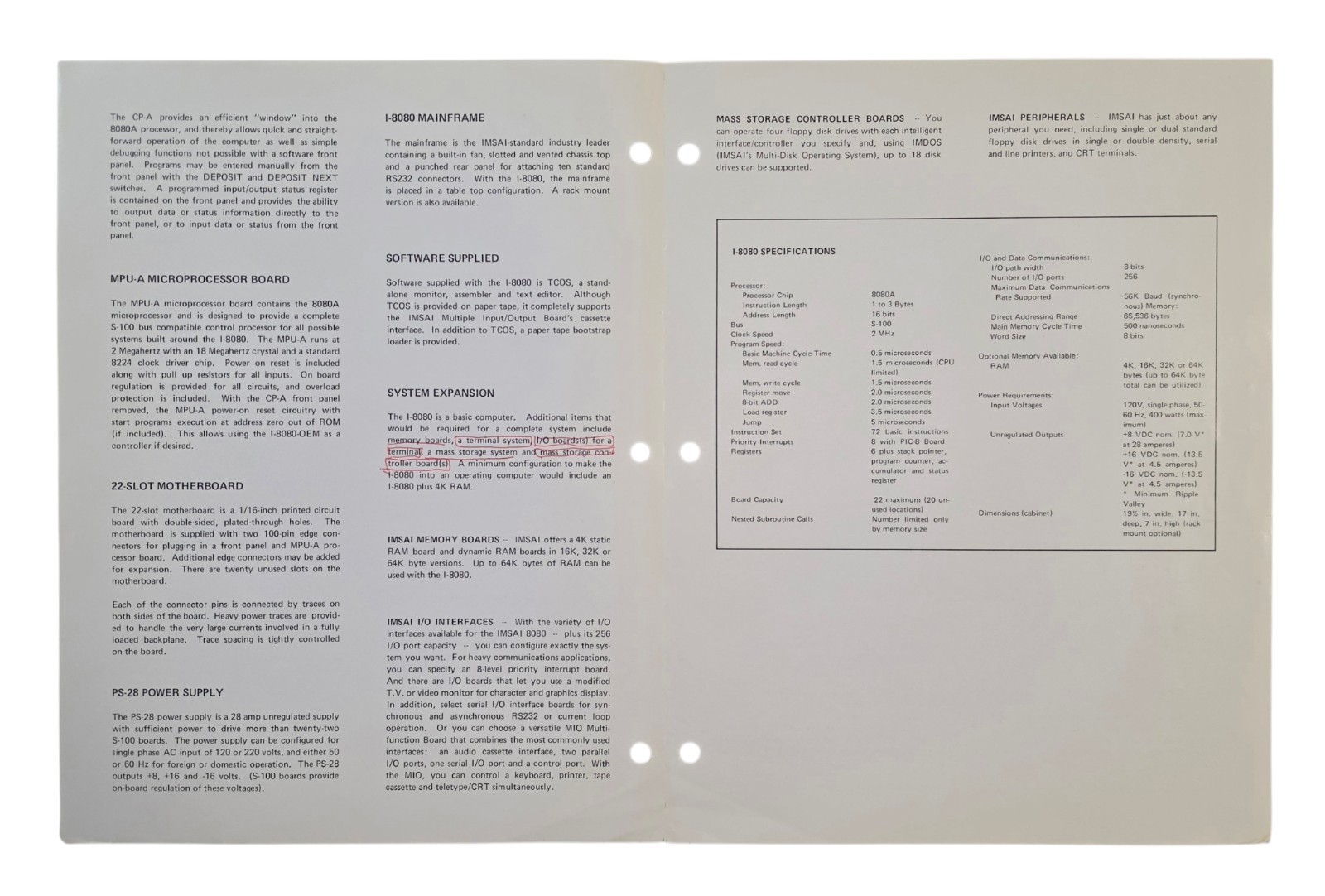 Original IMSAI 8080 Documentation Archive 1976-1978 Manuals Brochures Errata