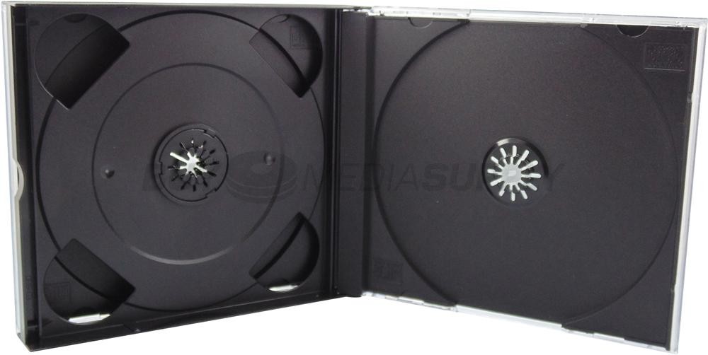 22mm Black Quad 4 Discs CD Jewel Case Lot