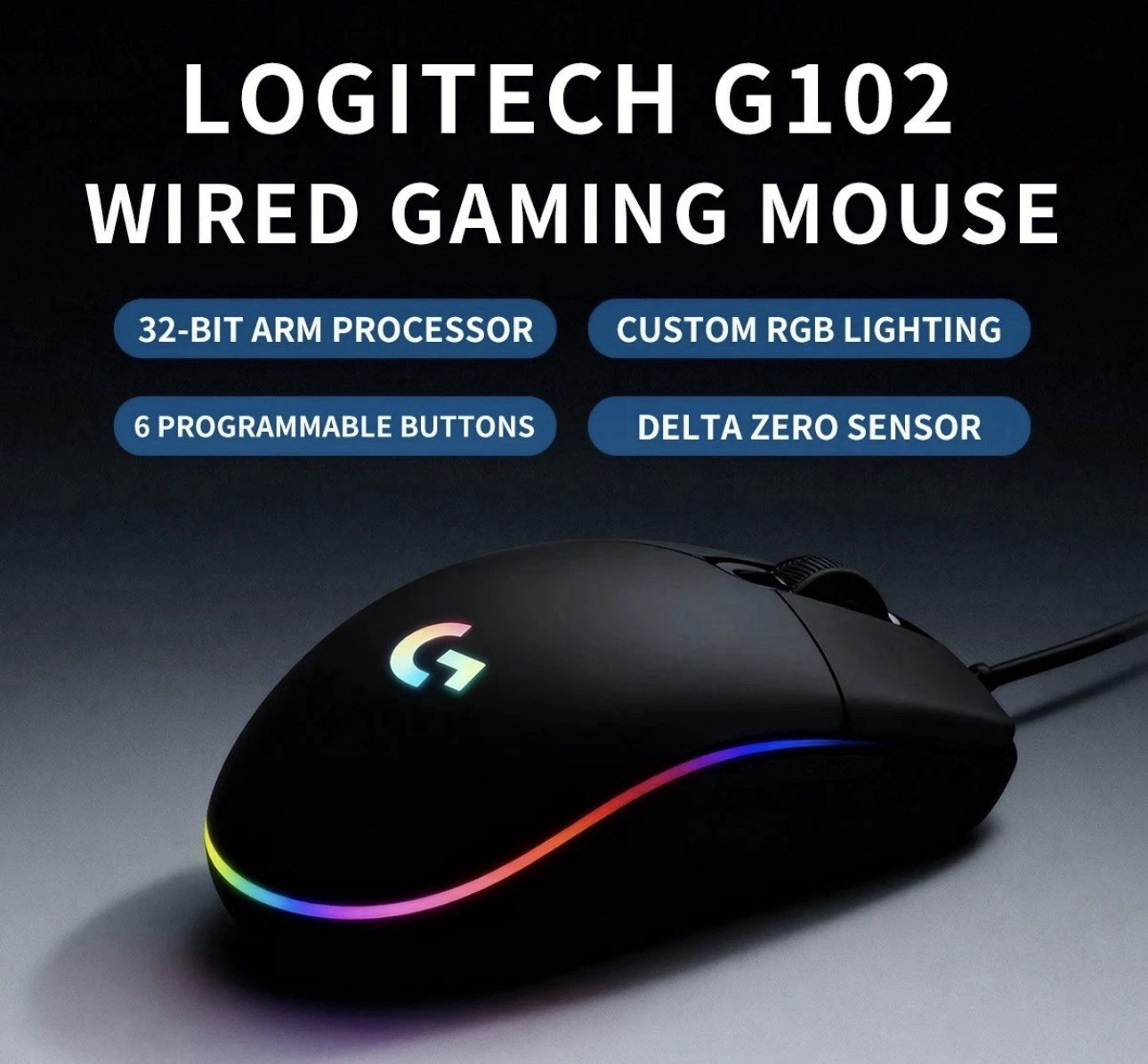 Logitech G102 Gaming Mouse With Gsync + 8000DPi 2buttons On Side