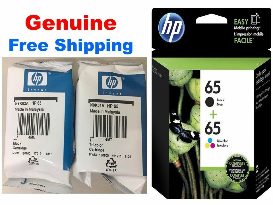 HP 65 Genuine Black Color ink HP65 Combo Ink Cartridges New