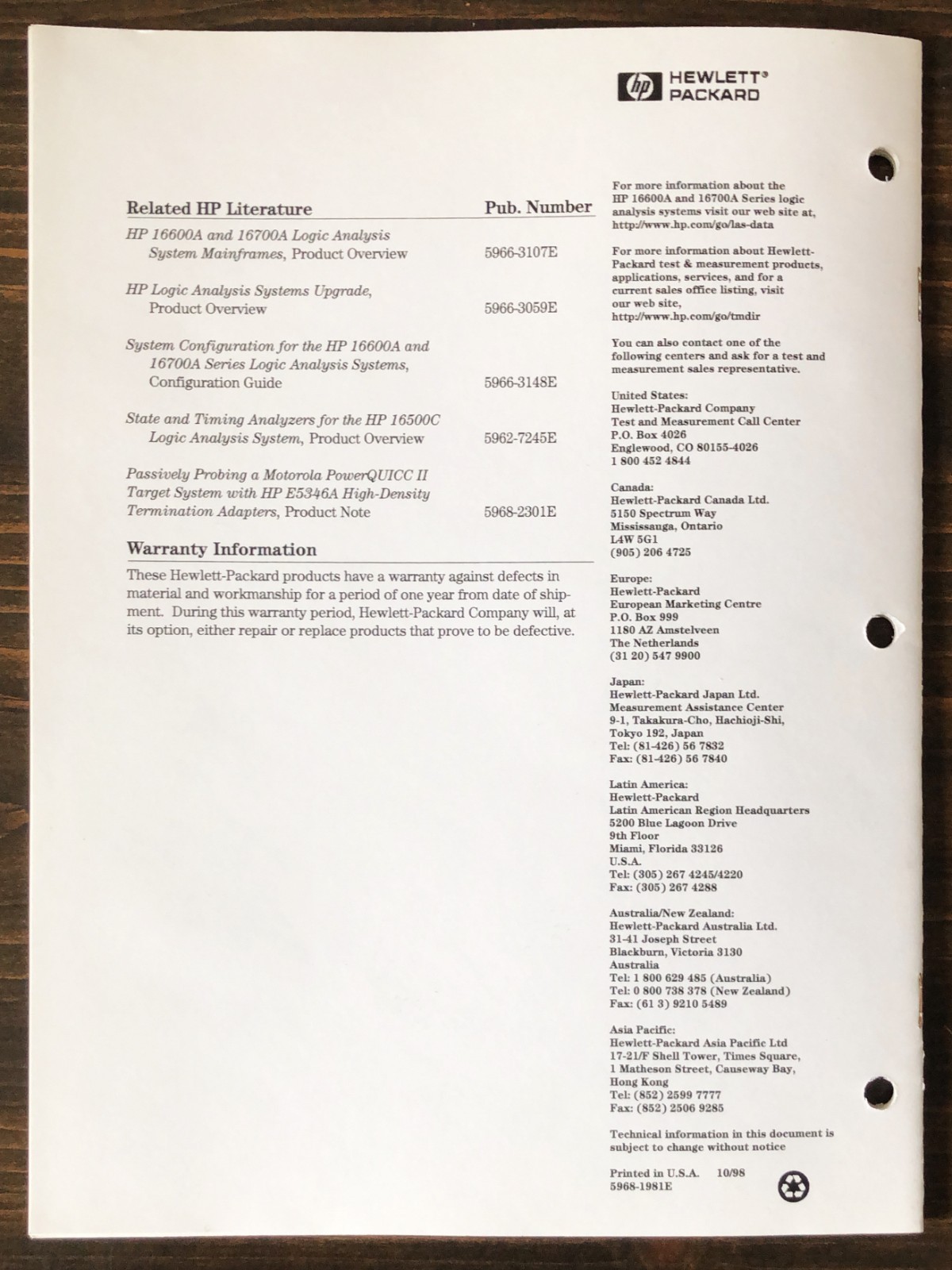Hewlett-Packard HP – Analysis Solutions for Motorola QUICC II Microprocessor