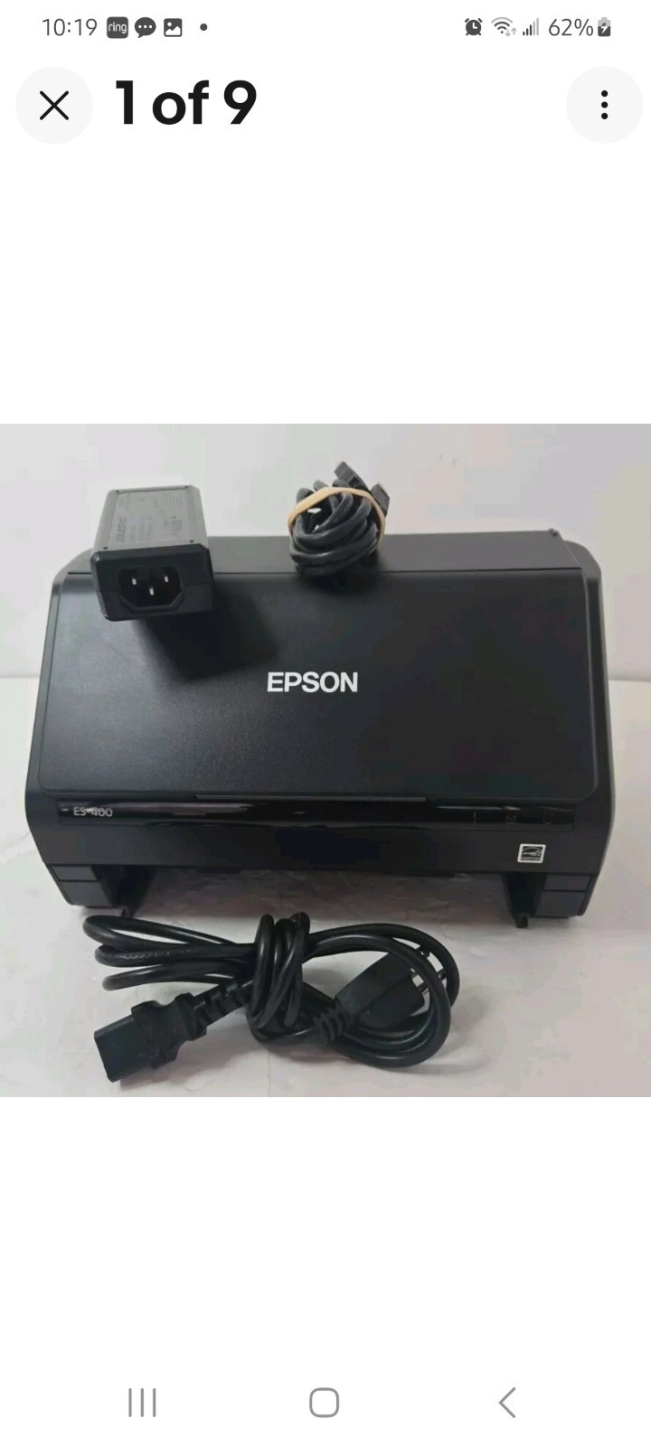 Epson WorkForce ES-400 J381A Duplex Desktop Color Document Scanner w/AC Adapter