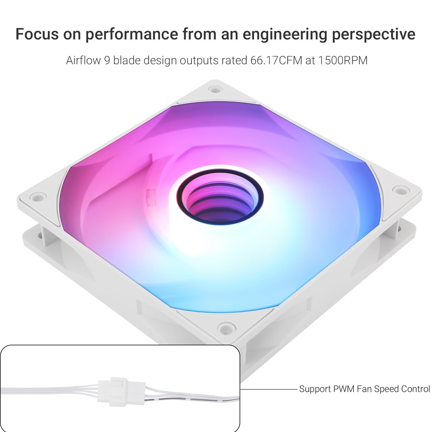 Silent 120mm ARGB Cooling Fan for Desktops – 1500 RPM Airflow & Mirror Lighting