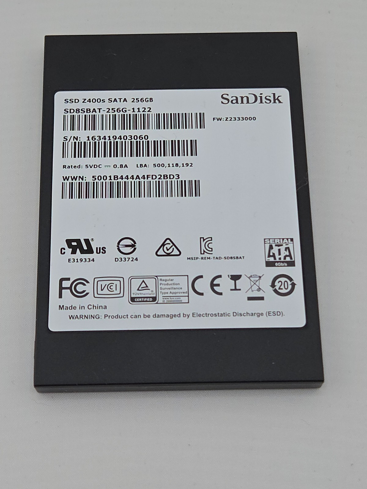 SanDisk Z400s 256GB SSD 7mm *ALREADY FORMATTED*
