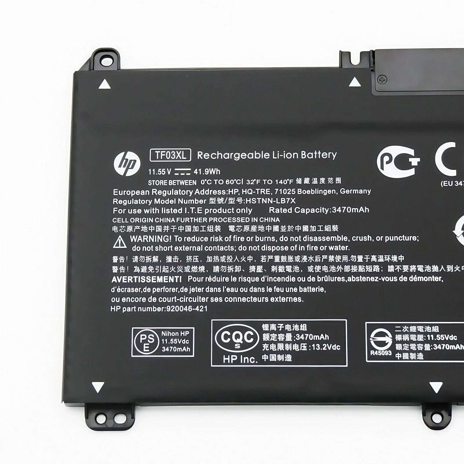 OEM 11.55V 41.9Wh TF03XL Battery For HP Pavilion 15-CK 920070-855 HSTNN-UB7J NEW