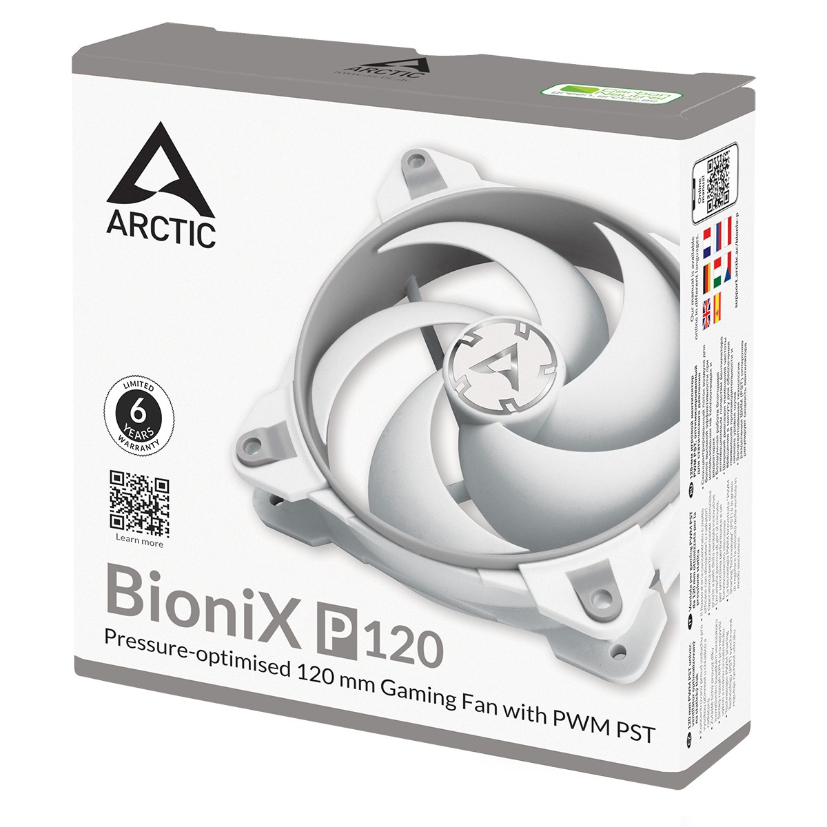 ARCTIC BioniX P120 120 mm Gaming Case Fan PWM PST Computer PC Grey/white B-Stock