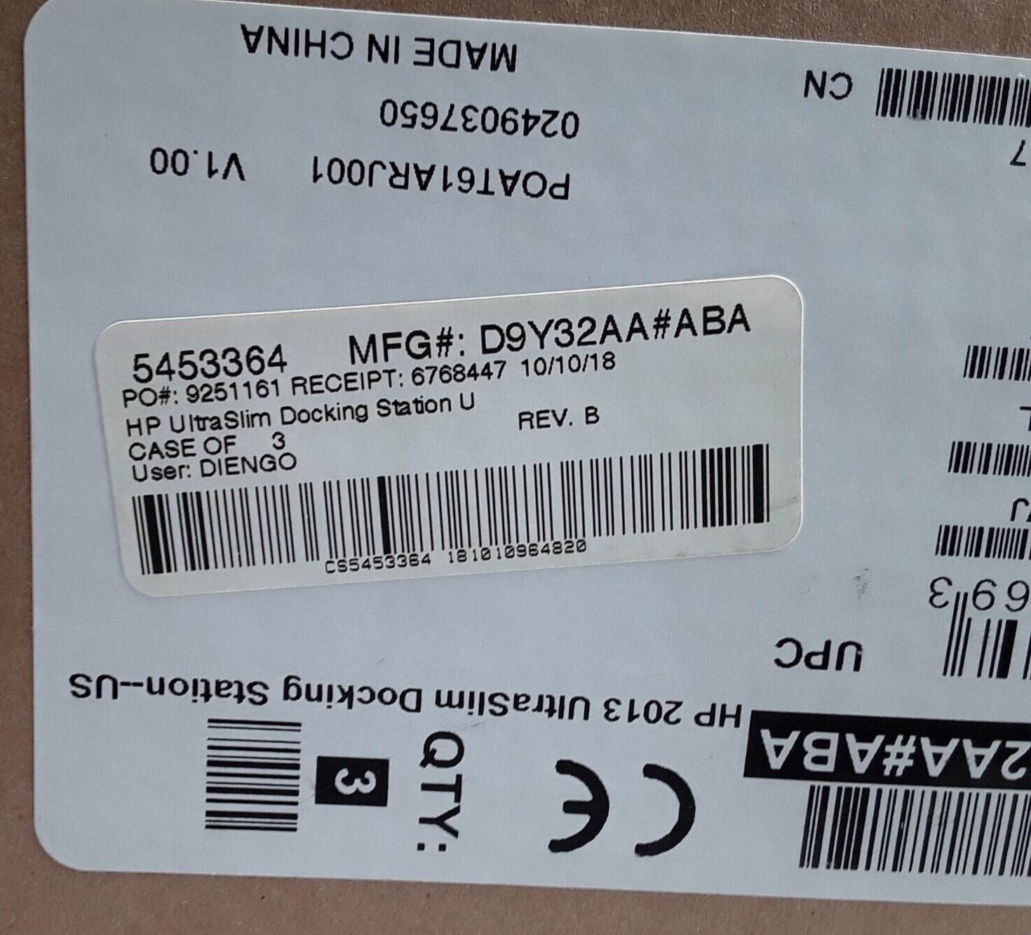 D9Y32AA#ABA – HP Ultra Slim Dock 2013 Docking Station – 3/BOX – SEALED – NEW