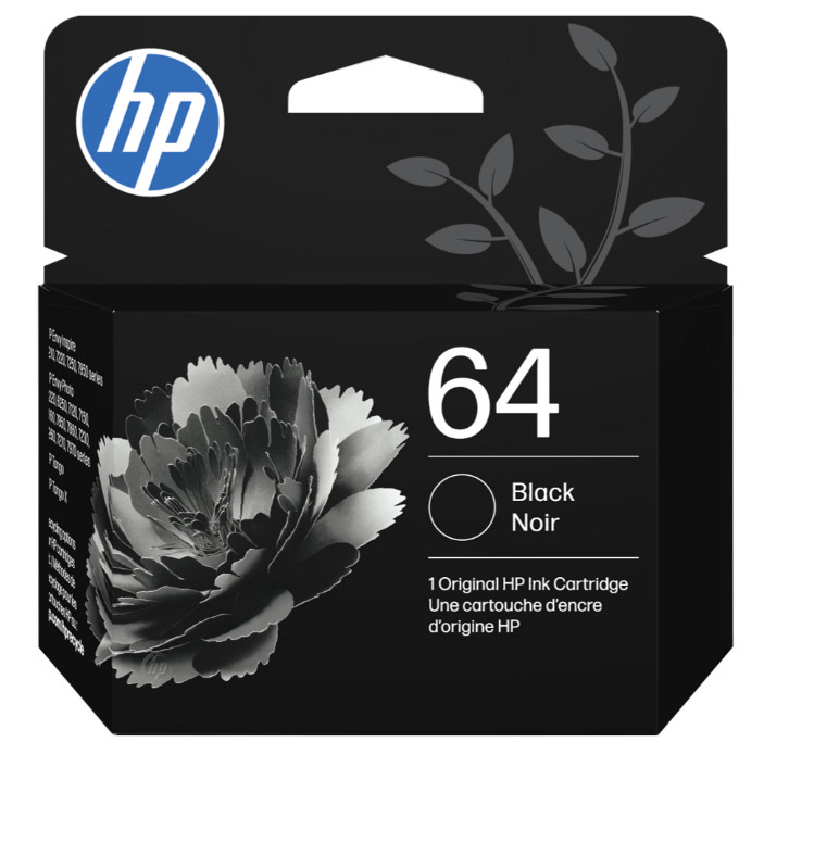 HP 64 Black Ink Cartridge (N9J90AN#140) Exp: 04/2028