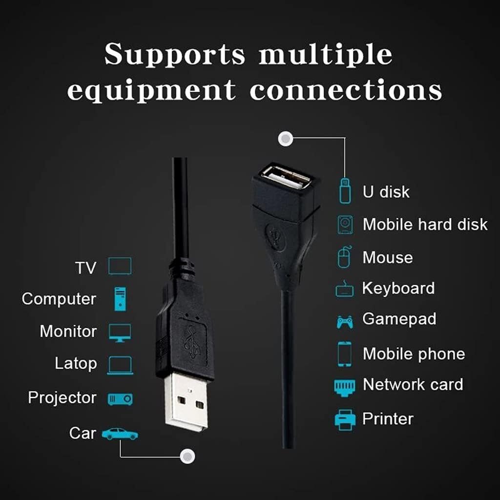 3FT 5FT 10FT 15FT 30FT USB 2.0 Male to Female Extension Extender Cable Cord US
