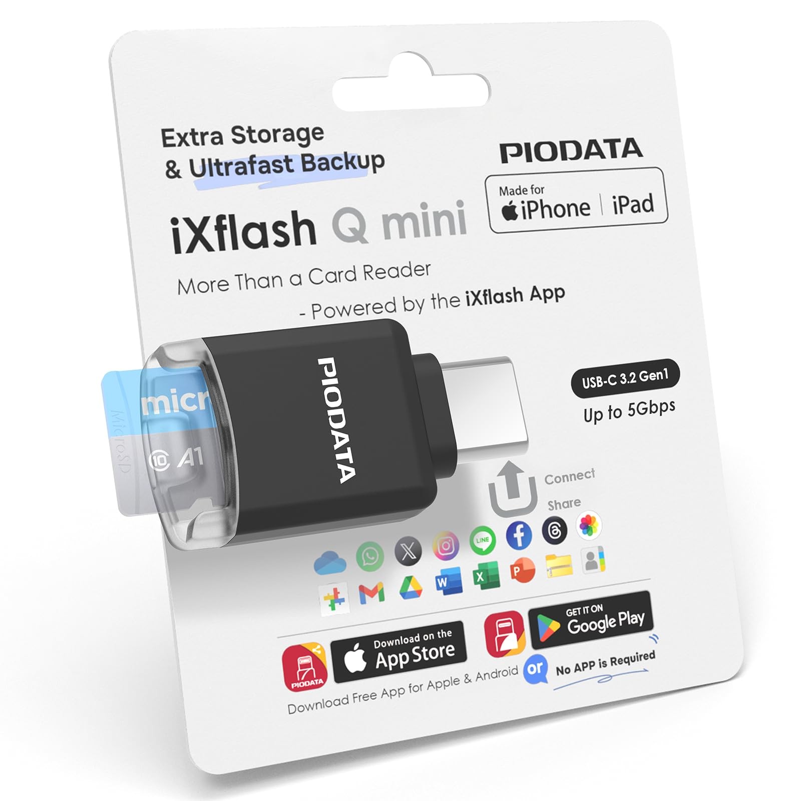 Micro SD Card Reader for iPhone 17/16/15, iPad, Android, Mac, PC, Laptop, USB…