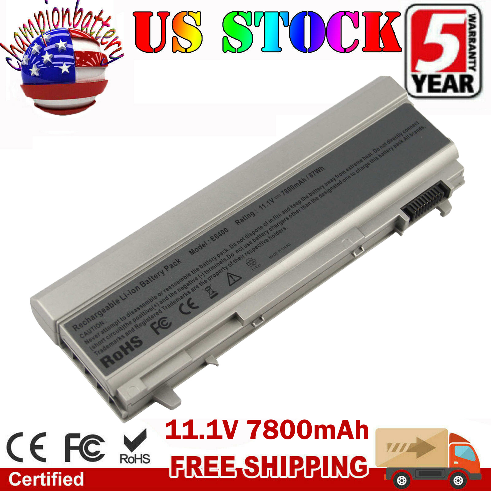 Laptop Battery for Dell Latitude E6400 E6410 E6500 E6510 M2400 M4400 M4500 New
