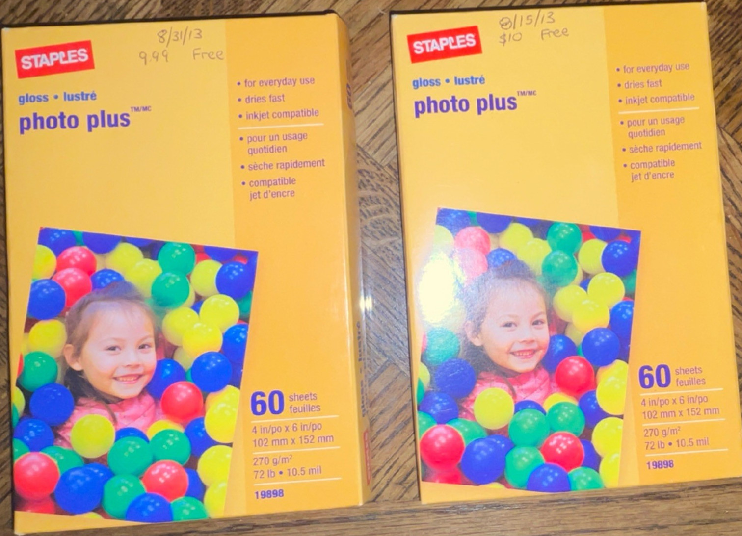 Staples Photo Plus 4×6 Glossy/Lustre Photo Paper 270gsm 60 Sheets, Set of 2