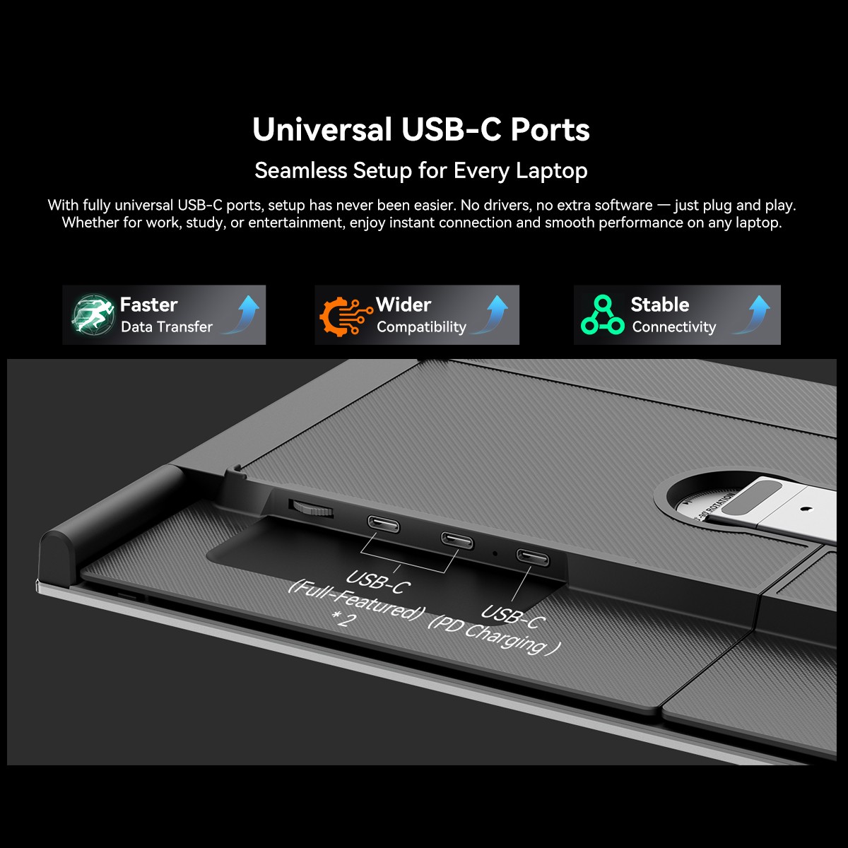 Blackview DCM8 Triple Laptop Screen Extender 15.3″ 1200P FHD IPS USB C Plug&Play