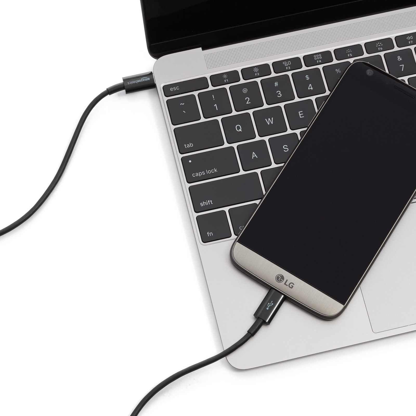 Amazon Basics USB-C to 2.0 Fast Charging Cable, 480Mbps 3-Foot, Black
