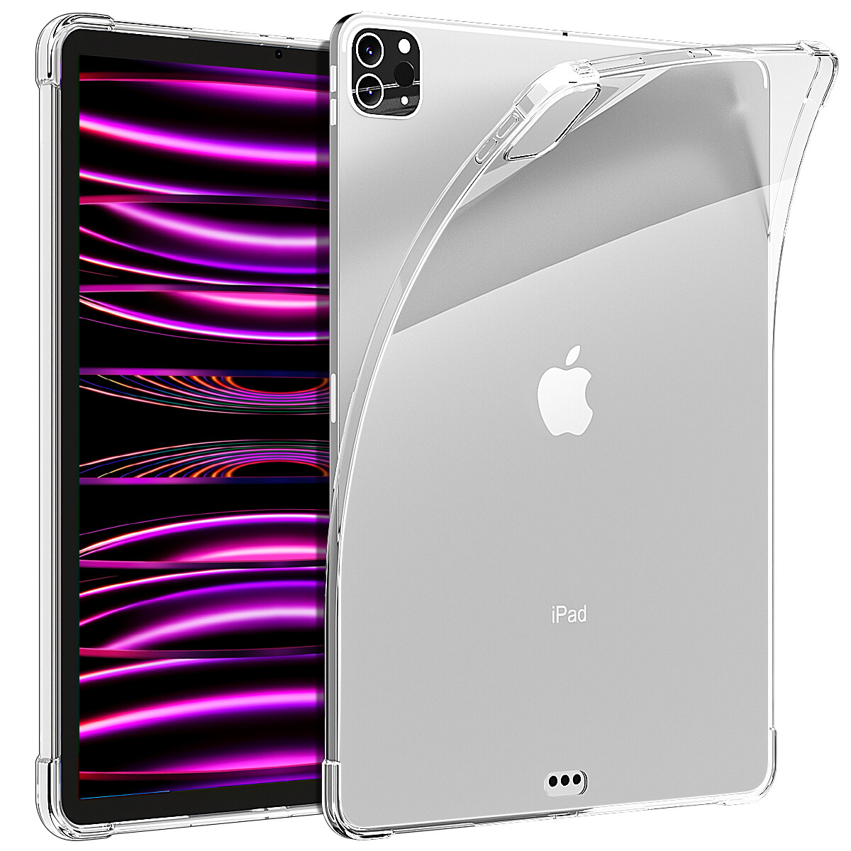 For iPad Pro 12.9 in 6th/5th/4th Generation Case Clear TPU Shockproof Slim Cover