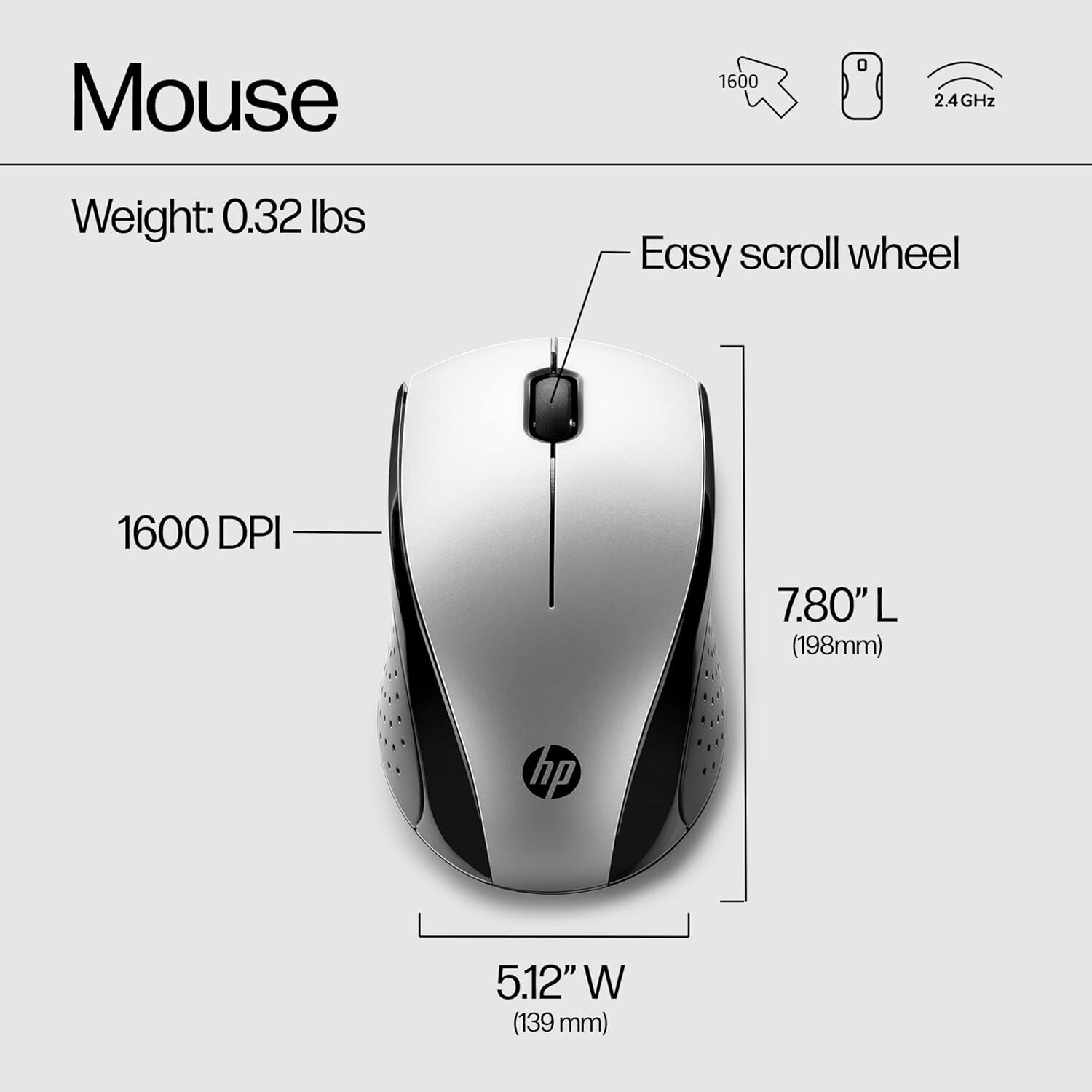 HP X3000 Wireless Mouse Silver (683N9AA#ABL) Genuine USA Seller