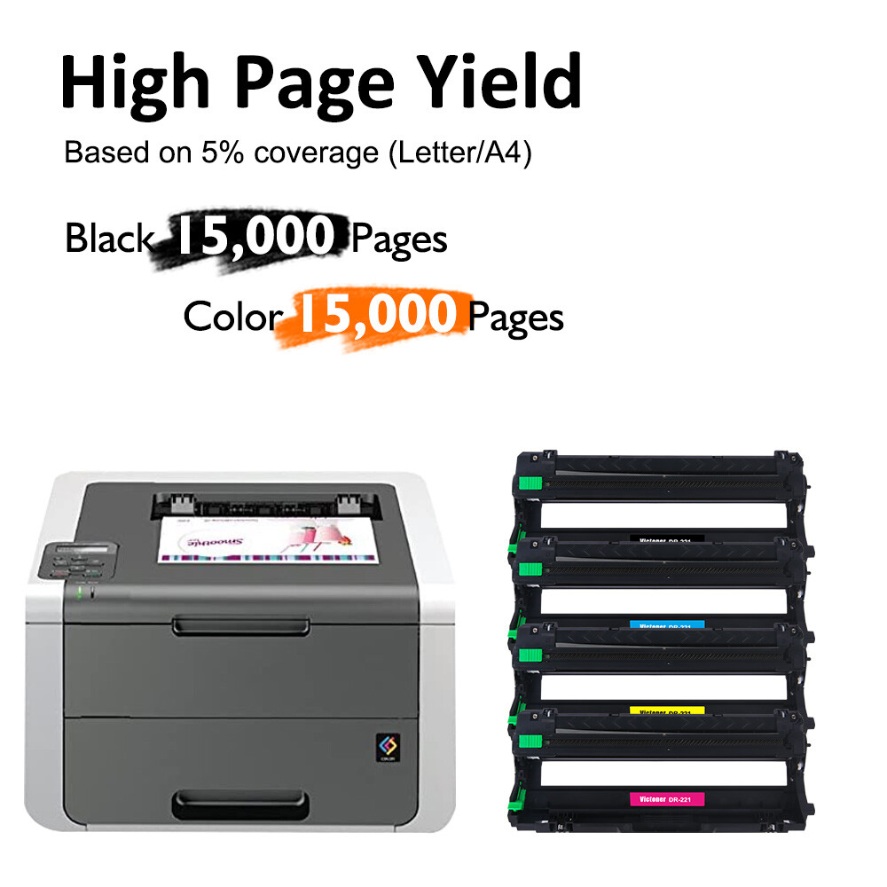 4PK DR221CL DR221 Drum Unit Compatible With Brother HL3140CW 3170CDW MFC-9340CDW