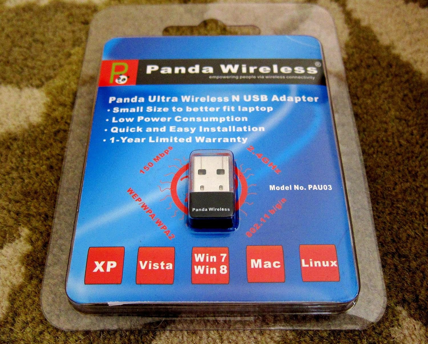 ® Ultra Wifi (B/G/N) 150Mbps Wireless-N 2.4Ghz USB Adapter – Windows 7/8/10/11,