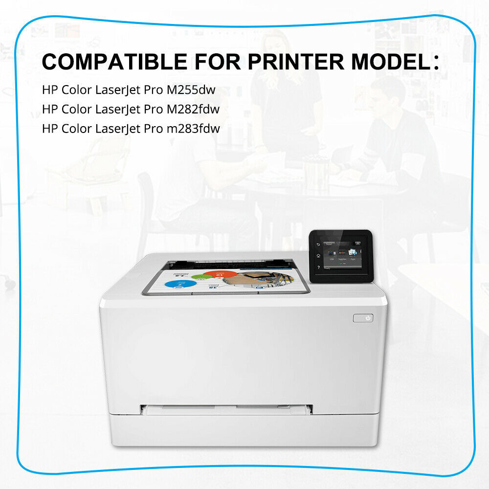 4-pk Toner for HP 206A W2110A Color Laserjet Pro MFP M283cdw M282 M255dw NO CHIP