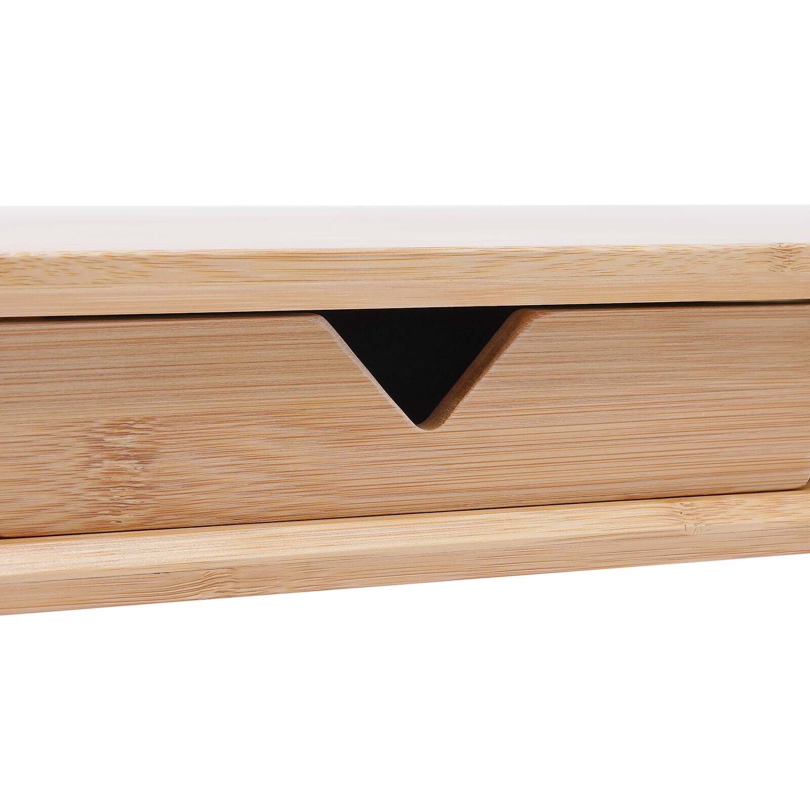 24in Bamboo Monitor Stand W/ Drawer Back Baffle Desktop Stand Riser 4.5in Height