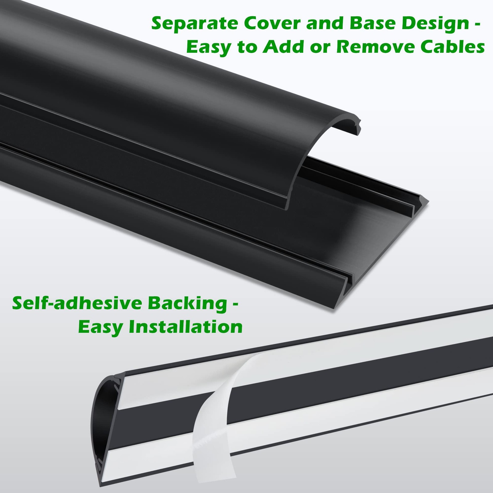 Cord Cover Floor 2.76″W X 0.78″H, Large Capacity Hard PVC Cable Hider