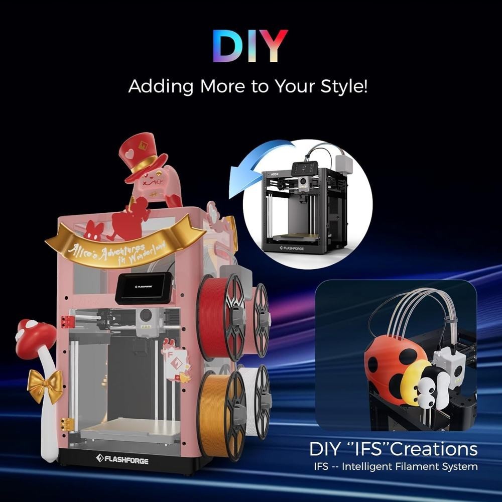 FLASHFORGE 3D Printer AD5X Upgraded 4 Color Printing IFS Intelligent Filament