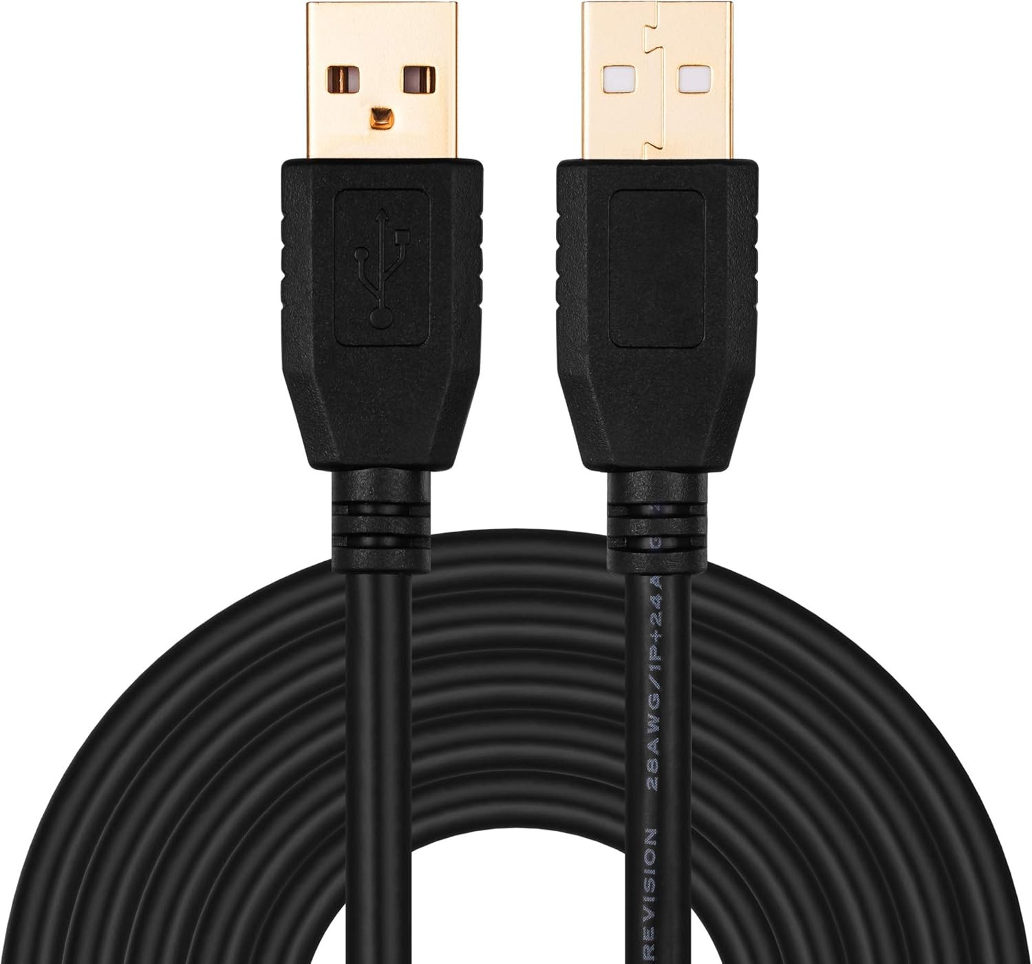 USB a to a Male Cable 50Ft, Double End USB Cord with Gold-Plated Connector for H