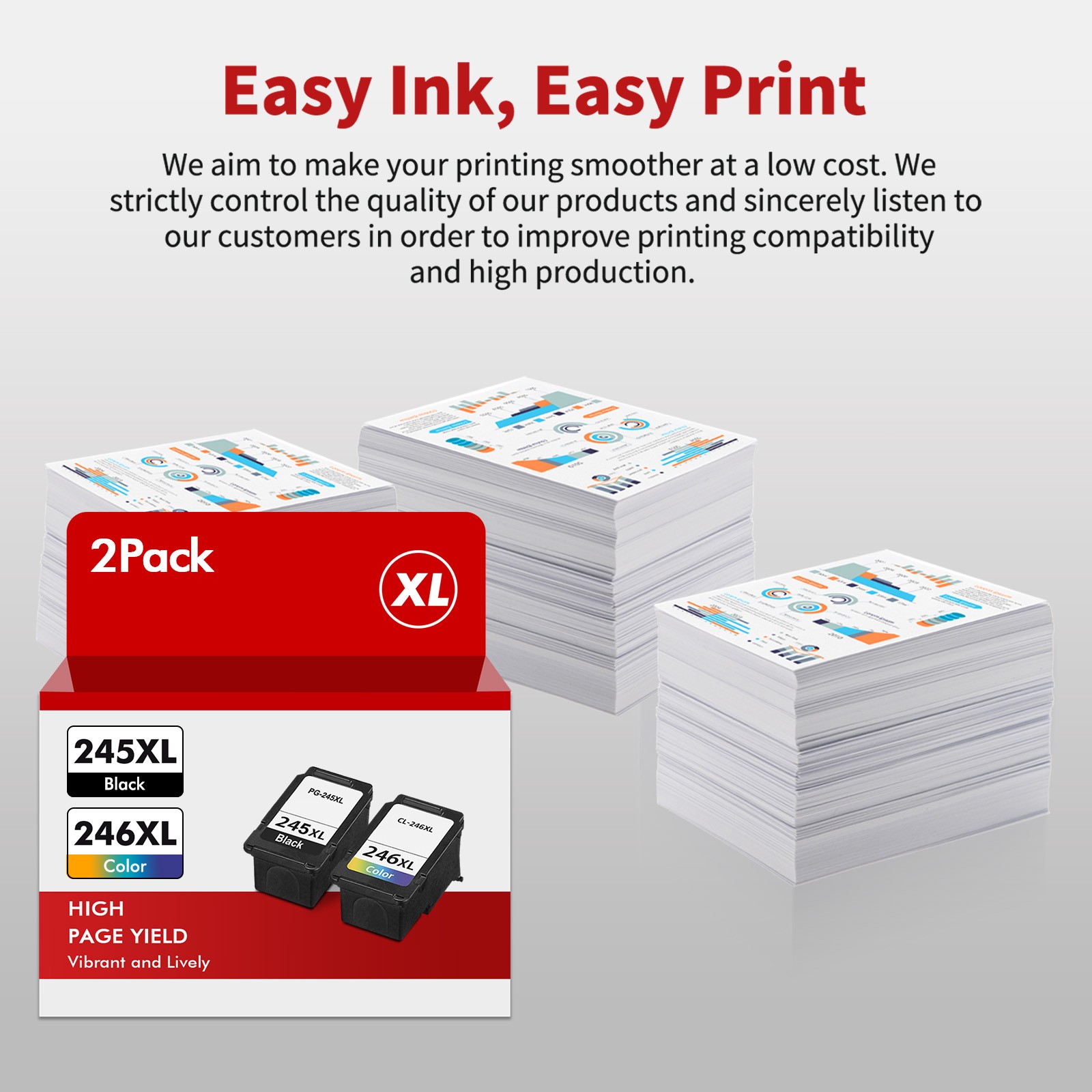 PG-245XL CL-246XL Ink Cartridge for Canon PIXMA MG2522 MG2520 TR4520 MX490 MX492