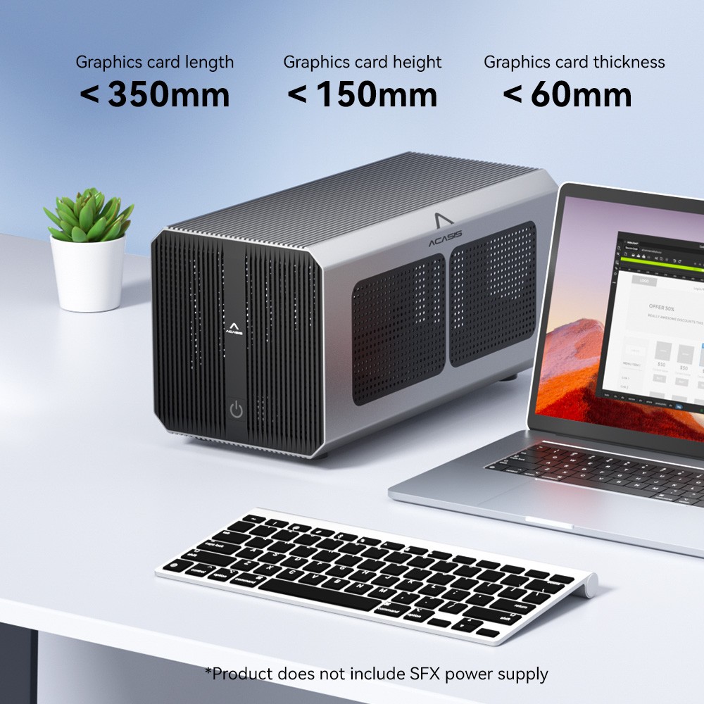 Acasis Thunderbolt 4 eGPU Dock 40Gbps for Video Editing 3D Rendering & Gaming