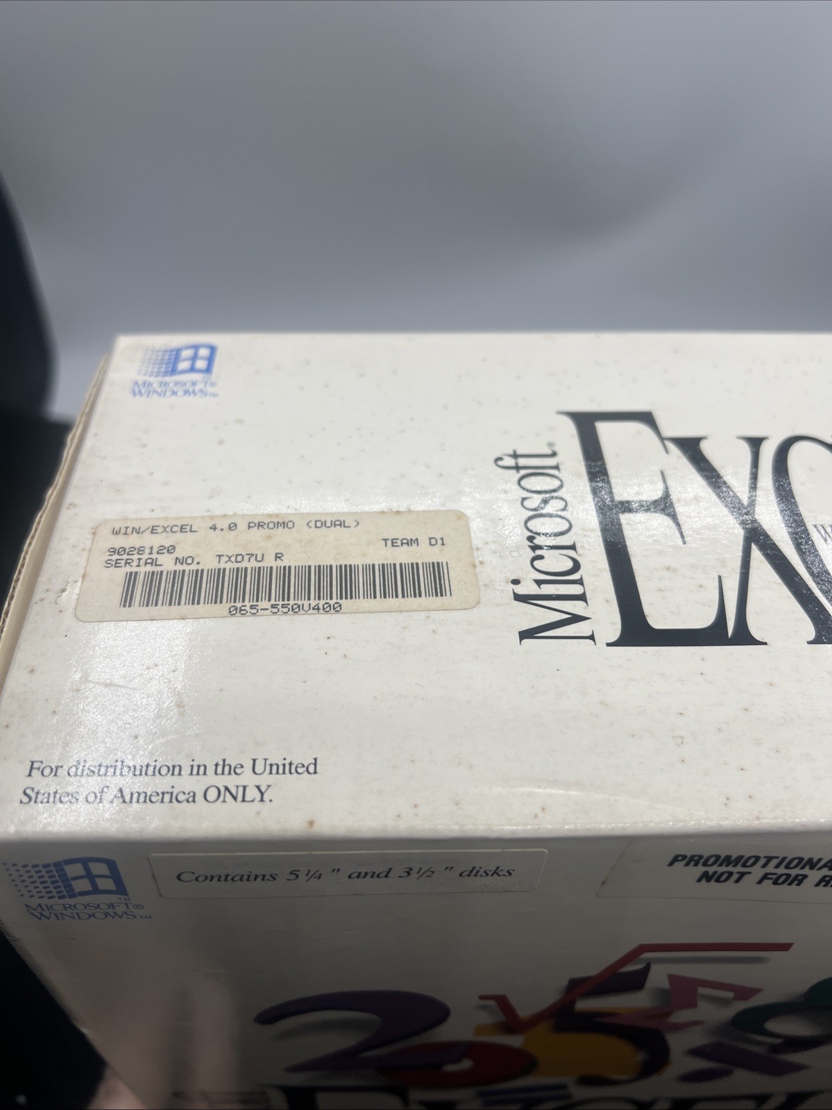 Vtg Microsoft Excel 4.0 Windows Box Set PROMO SAMPLE 1992 3.5″ & 5.25″ Disks