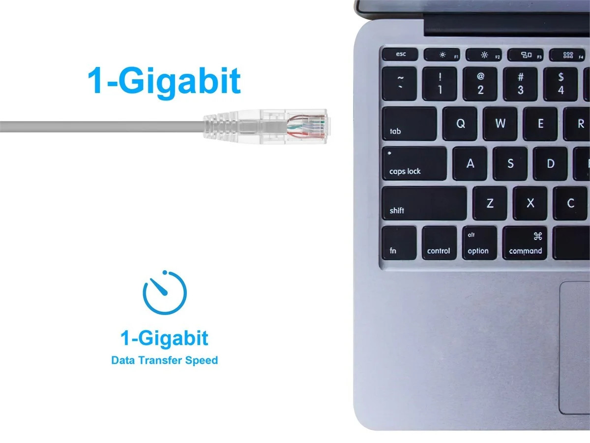 Monoprice Cat6 Ethernet Patch Cable – 0.5 feet – Gray | Snagless RJ45 Stranded