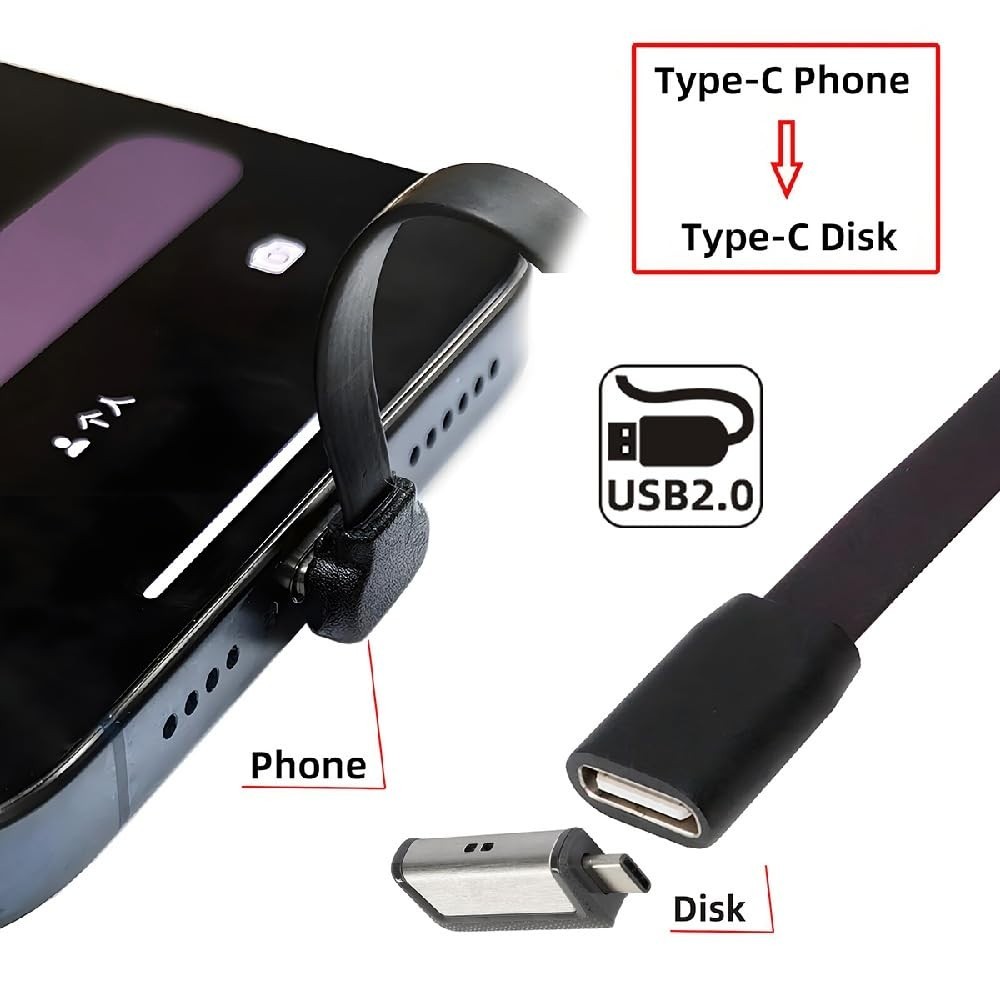 6cm Ultra Slim USB-C Angled Extension Cable – 65W Fast Charging & Durable Design