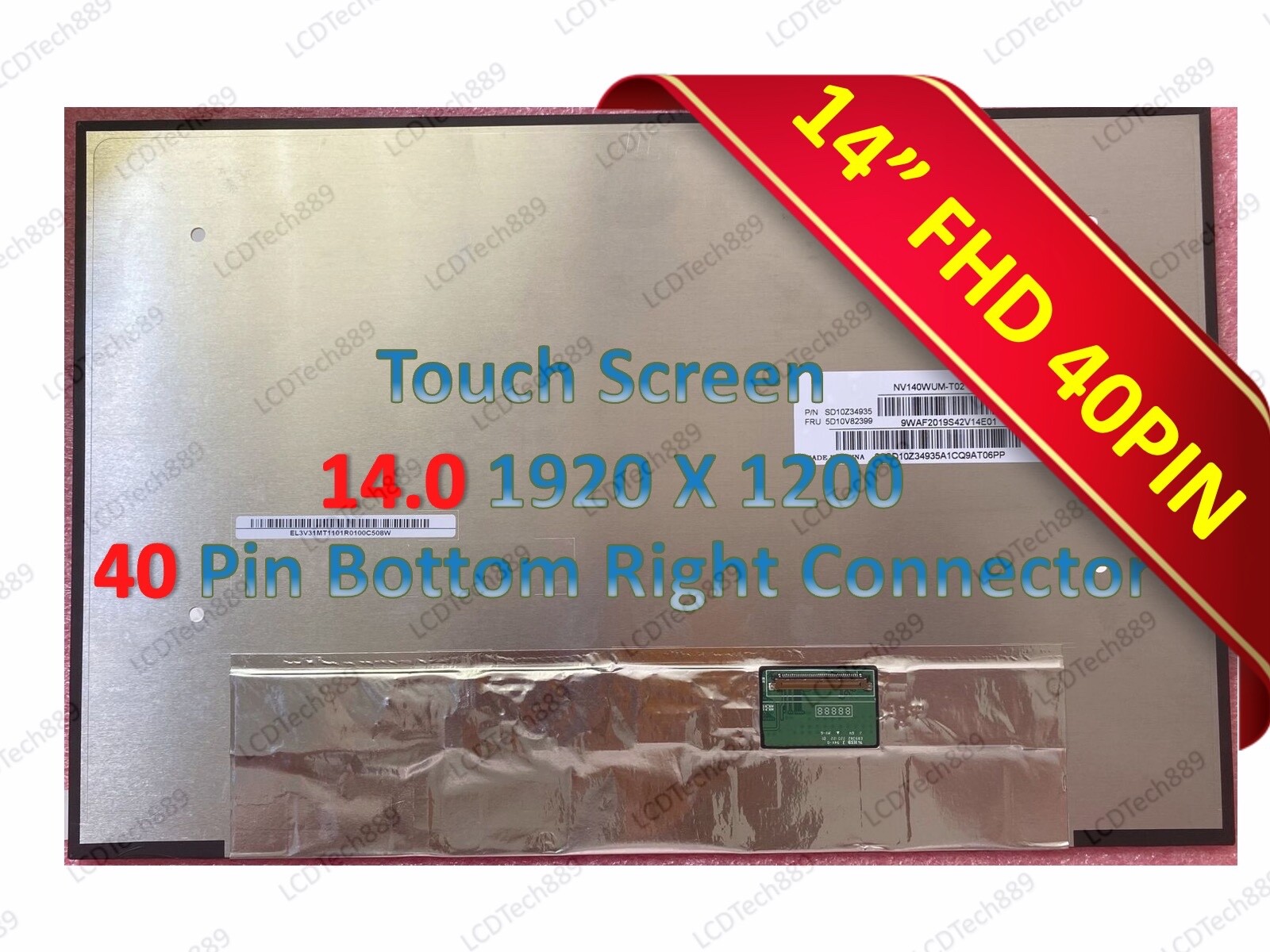 BOE NV140WUM-T02 V8.0 V8.1 V8.2 FHD+ 1920×1200 40pin Matte Touch LCD Screen 14.0