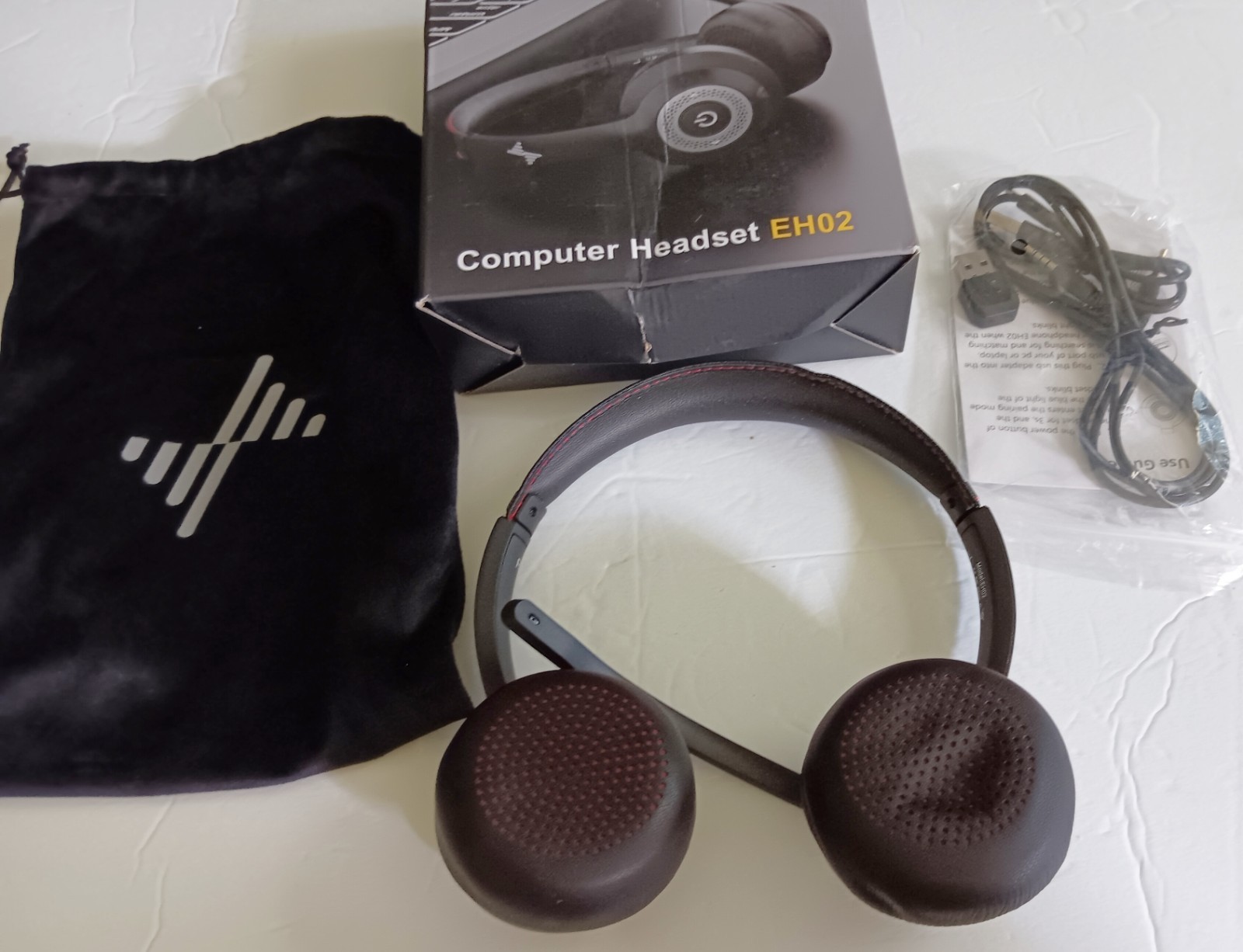 Wireless Headset w/Mic, AI, for Laptop, PC, iPhone & Android, Noise Cancel EH02