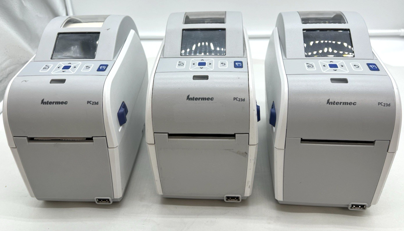 Lot of (3) Intermec Desktop Printer PC23d Grade C No adaptor