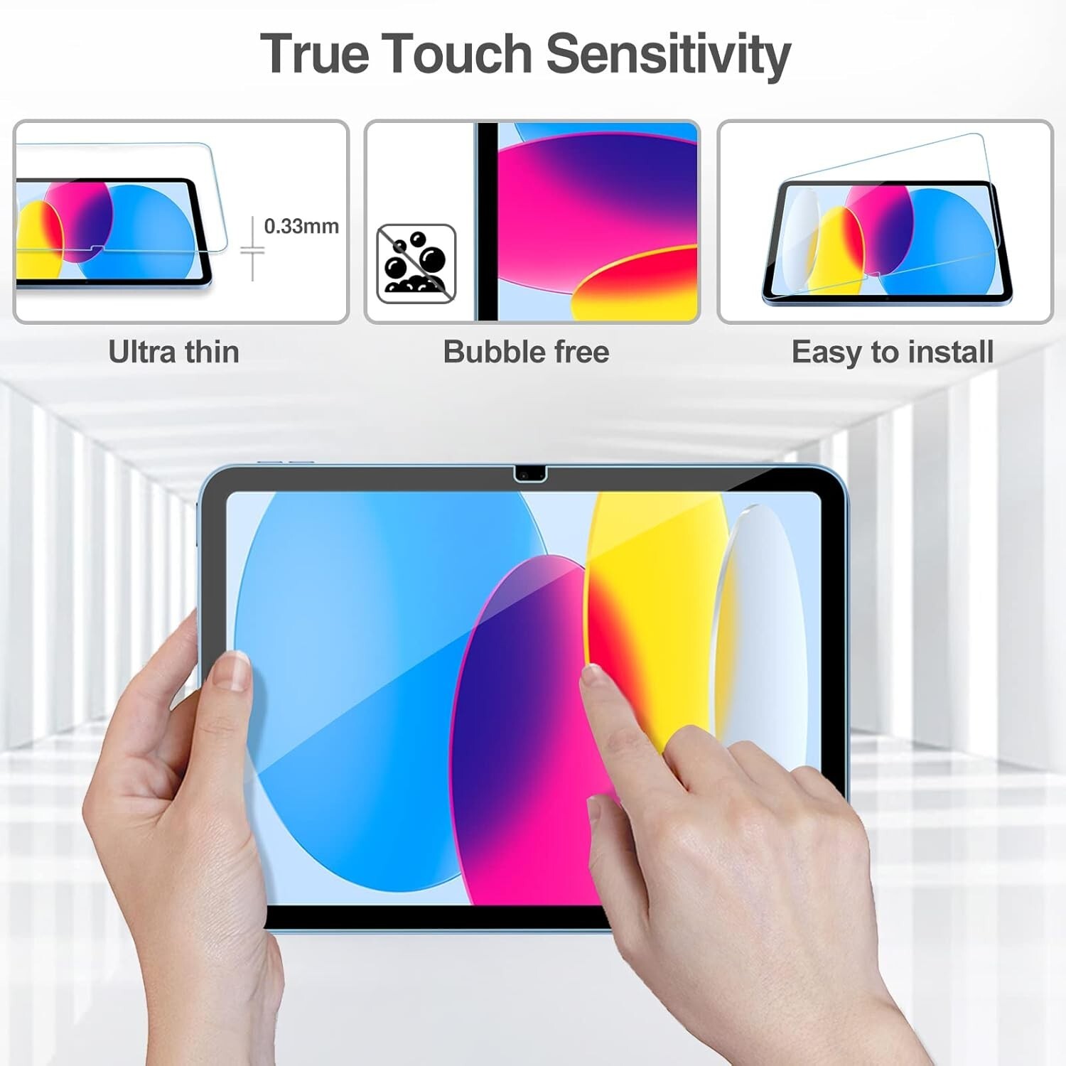 2-Pack Screen Protector For Apple iPad 10.9″ 2022 Tempered Glass Anti-Scratch