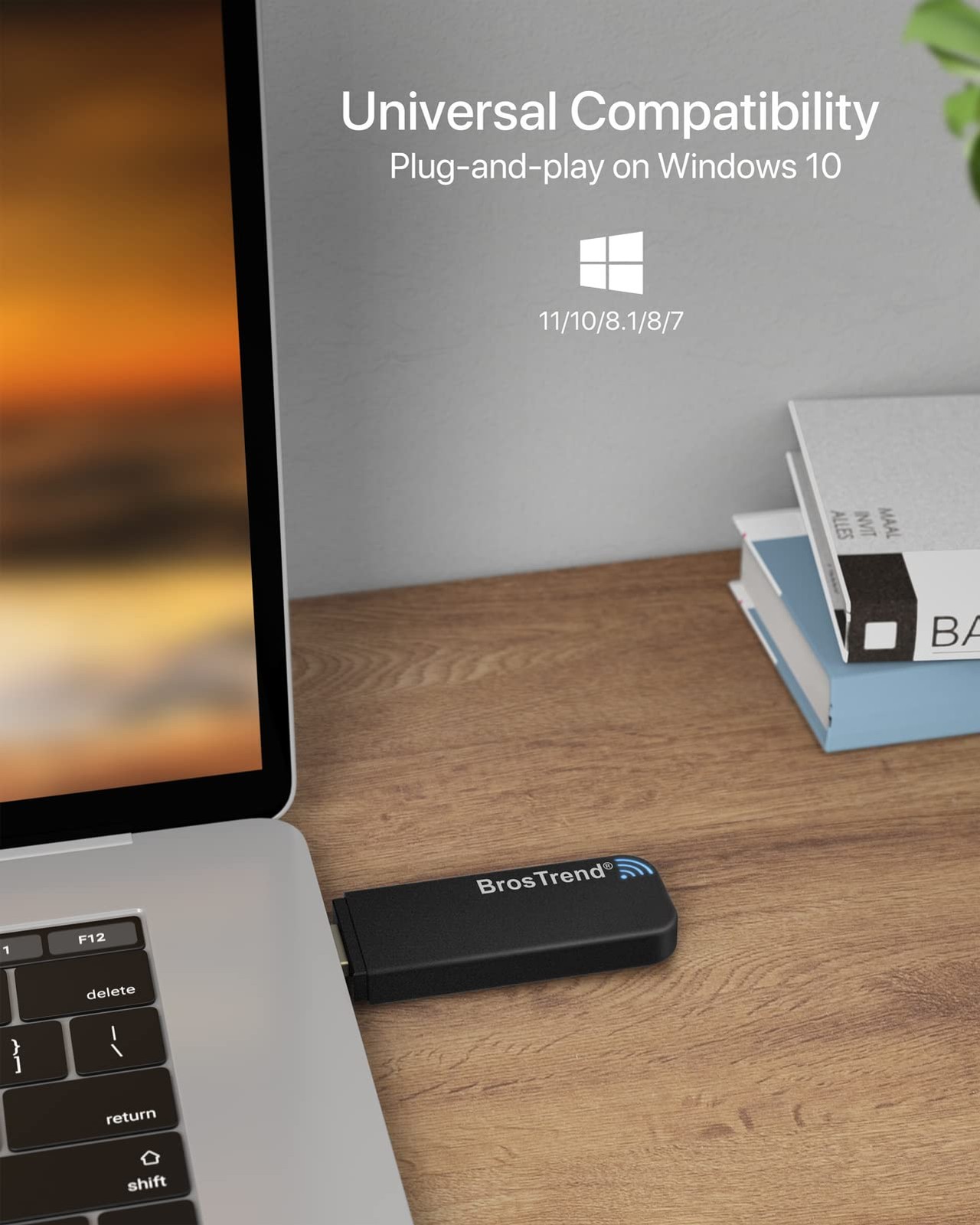 BrosTrend 1200Mbps USB WiFi Network Adapter for Laptop, Desktop PC of Windows…