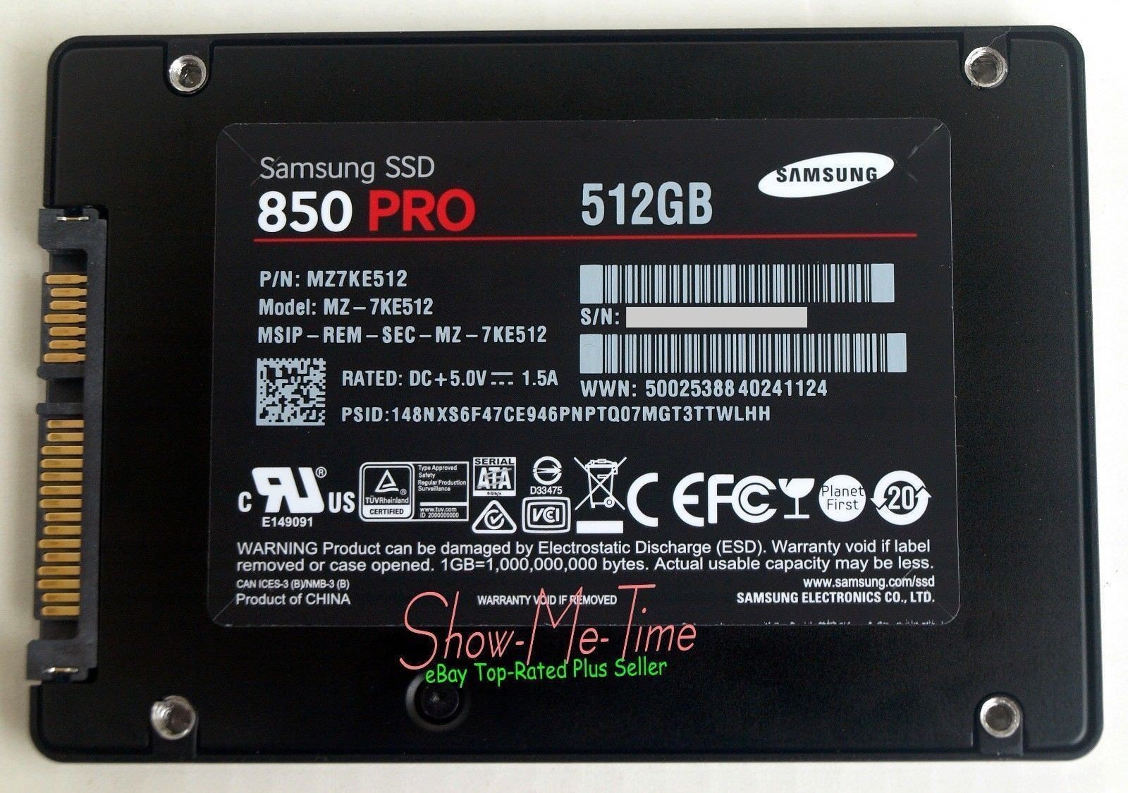 Samsung 850 Pro 512GB SSD (MZ-7KE512) 3D V-NAND 6Gb/s 2.5″ 7mm